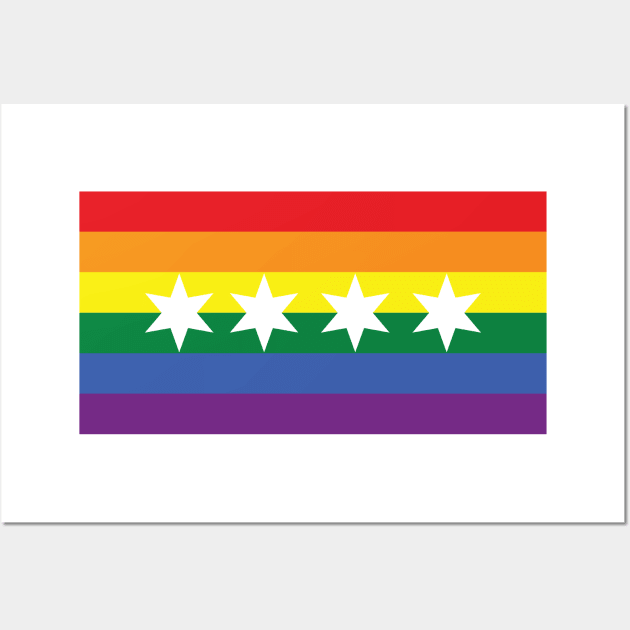 Chicago Gay Rainbow Flag Wall Art by MichelleBoardman